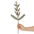 Dirbtinė eglės šakelė su baltais mini kalėdiniais žaisliukais, 46 cm, 2 vnt. | Floristik24.lt
