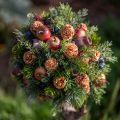 Dirbtiniai vaisiai, dekoratyviniai obuoliai, apelsinų spalvos, 3,5 cm, 24 vnt., išsklaidytos dekoracijos, rudens dekoracija | Floristik24.lt