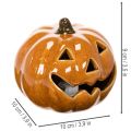 Keraminė moliūgų LED dekoracija Helovinui, maža, 10 cm | Floristik24.lt