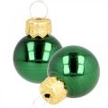 Floristik24 Mini kalėdiniai kamuoliukai stiklas žalias matinis/blizgus Ø2cm 44p