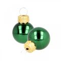 Floristik24 Mini kalėdiniai kamuoliukai stiklas žalias matinis/blizgus Ø2cm 44p