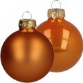 Floristik24 Kalėdiniai niekučiai stiklas oranžinis matinis blizgus Ø5,5cm 26psl
