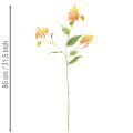 Dirbtinės oranžinės gėlės „Gloriosa“ su ilgais stiebais vazoms, 80 cm, 3 vnt. | Floristik24.lt