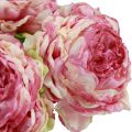 Floristik24 Dirbtinės gėlės Dekoracija Dirbtiniai bijūnai Rožiniai Antikvariniai 27cm 7vnt