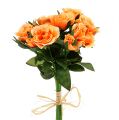 Floristik24 Dirbtinių gėlių rožių puokštė oranžinė L26cm 3vnt