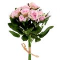 Floristik24 Dirbtinių gėlių rožių puokštė rožinė L26cm 3vnt