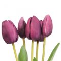 Floristik24 Dirbtinės gėlės tulpė violetinė, pavasarinė gėlė 48cm ryšulėlis po 5 vnt