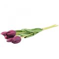 Floristik24 Dirbtinės gėlės tulpė violetinė, pavasarinė gėlė 48cm ryšulėlis po 5 vnt