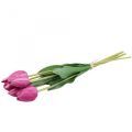 Floristik24 Dirbtinių gėlių tulpių rožinė, pavasario gėlė L48cm ryšulėlis po 5 vnt