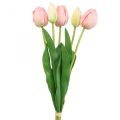 Floristik24 Dirbtinės gėlės tulpė rožinė, pavasarinė gėlė 48cm ryšulėlis po 5 vnt