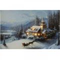 Floristik24 LED paveikslėlis Kalėdinis žiemos peizažas su bažnyčios LED freska 58x38cm