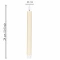 LED kūginė žvakė, balta, su šiltai balta šviesa, 24 cm, su laikmačiu, 2 vnt. | Floristik24.lt