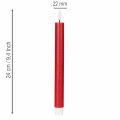 LED kūginė žvakė, raudona su šiltai balta šviesa, 24 cm, 2 vnt. | Floristik24.lt