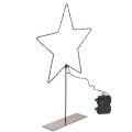 Floristik24 LED žvaigždė su baterijų skyriumi ant stovo palangei ir stalui 46 cm