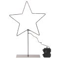 LED žvaigždė su baterijų skyriumi ant stovo palangei ir stalui 46 cm | Floristik24.lt