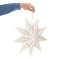 Kalėdinė žvaigždės formos LED dekoracija pakabinimui, šiltai balta, patalpų viduje, 38 cm | Floristik24.lt