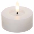 LED XL arbatinės žvakės, baltos, tikro vaško, su laikmačiu, šiltai balta spalva, 6 cm, 2 vnt. | Floristik24.lt