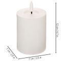 LED žvakė su mirksinčia rankena ir laikmačiu, Ø7 cm, 12 cm | Floristik24.lt