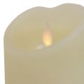 Floristik24 LED žvakių vaško stulpo žvakė šiltai balta Ø7,5cm H10cm