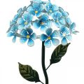 Floristik24 LED chrizantema, šviečianti sodo puošmena, metalo apdaila mėlyna L55cm Ø15cm