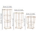 Sodo žibintas, metalinis vėjo šviestuvas, Ø8,5 cm, aukštis 23/18,5/14,5 cm, 3 dalių rinkinys | Floristik24.lt