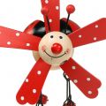Floristik24 Vėjo varpelis ladybug medinis raudonas 12cm