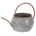 Floristik24 Metalinis dekoratyvinis laistytuvas, vintažinio kaimiško stiliaus, sodo puošmena, sodinimui, sidabro vario spalvos, ilgis 41 cm, Ø 26 cm, aukštis 30 cm