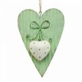 Floristik24 Metalinė širdelė, dekoratyvinė širdelė pakabinimui, širdies puošmena H14,5cm 2vnt