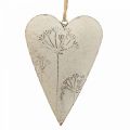 Floristik24 Metalinė širdelė, dekoratyvinė širdelė pakabinimui, širdies puošmena H11cm 3vnt