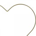 Floristik24 Metalinis žiedas širdies formos, pakabinamas dekoravimas metalinis, deko kilpa auksinė P32,5cm 3vnt