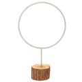 Floristik24 Dekoratyvinis metalinis žiedas ant medinio stovo stalo dekoravimui, 43 cm