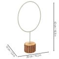 Dekoratyvinis metalinis žiedas ant medinio stovo stalo dekoravimui, 43 cm | Floristik24.lt