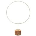 Floristik24 Dekoratyvinis apvalus žiedas ant medinio pagrindo, metalinis, džiovintoms gėlėms, 52 cm