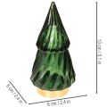 Stiklinė Kalėdų eglutė su LED lemputėmis, stalo dekoracija, Kalėdos, 13 cm, 2 vnt. | Floristik24.lt