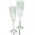 Floristik24 Mini šampano taurė Naujųjų metų išvakarių dekoracija lipniam 7,5cm 24vnt