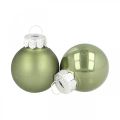 Floristik24 Mini kalėdiniai kamuoliukai stiklas žalias blizgus/matinis Ø2,5cm 24v
