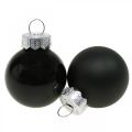 Floristik24 Mini kalėdiniai kamuoliukai stiklas juodas blizgus/matinis Ø2,5cm 24v