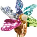 Floristik24 Mini ratukas, vakarėlio puošmena, vėjo malūnėlis ant pagaliuko, spalvingas, puošmena sodui, gėlių kamščiai Ø8,5cm 12 vnt.