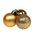 Floristik24 Mini kalėdiniai kamuoliukai auksiniai Ø3cm 14vnt