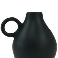 Floristik24 Mini keraminė vaza juoda rankena keraminė apdaila H8,5cm