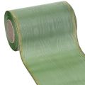 Floristik24 Muaro vainiko juostelė šalavijų žalios spalvos su auksiniu kraštu, 150 mm x 25 m, dekoratyvinė juostelė floristikai ir vainikams