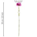 Dirbtiniai gvazdikai, dvispalviai, ilgas kotas 56 cm, 8 vnt. kekė. | Floristik24.lt