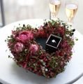 Floristik24 Gėlių putplasčio širdelė juoda 17cm 2vnt vestuvių dekoracija