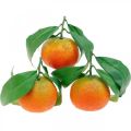 Floristik24 Dekoratyviniai vaisiai, apelsinai su lapeliais, dirbtiniai vaisiai H9cm Ø6.5cm 4vnt.