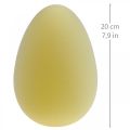 Floristik24 Velykinio margučio puošmena kiaušinis šviesiai geltonos spalvos plastikinis flokuotas 20cm