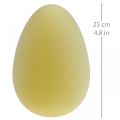 Floristik24 Velykinių kiaušinių dekoravimas kiaušinių plastikas šviesiai geltonas flokuotas 25cm