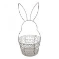 Floristik24 Velykinis krepšelis vielinis Easter Bunny Shabby Ø12cm H26,5cm