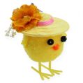 Floristik24 Velykų viščiukas su kepure geltona 6cm 6vnt