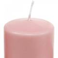 Floristik24 PURE stulpelio žvakė 130/60 dekoratyvinė žvakė rausva natūralaus vaško