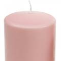 Floristik24 PURE kolonų žvakė 130/70 Rožinė dekoratyvinė žvakė tvarus natūralus vaškas